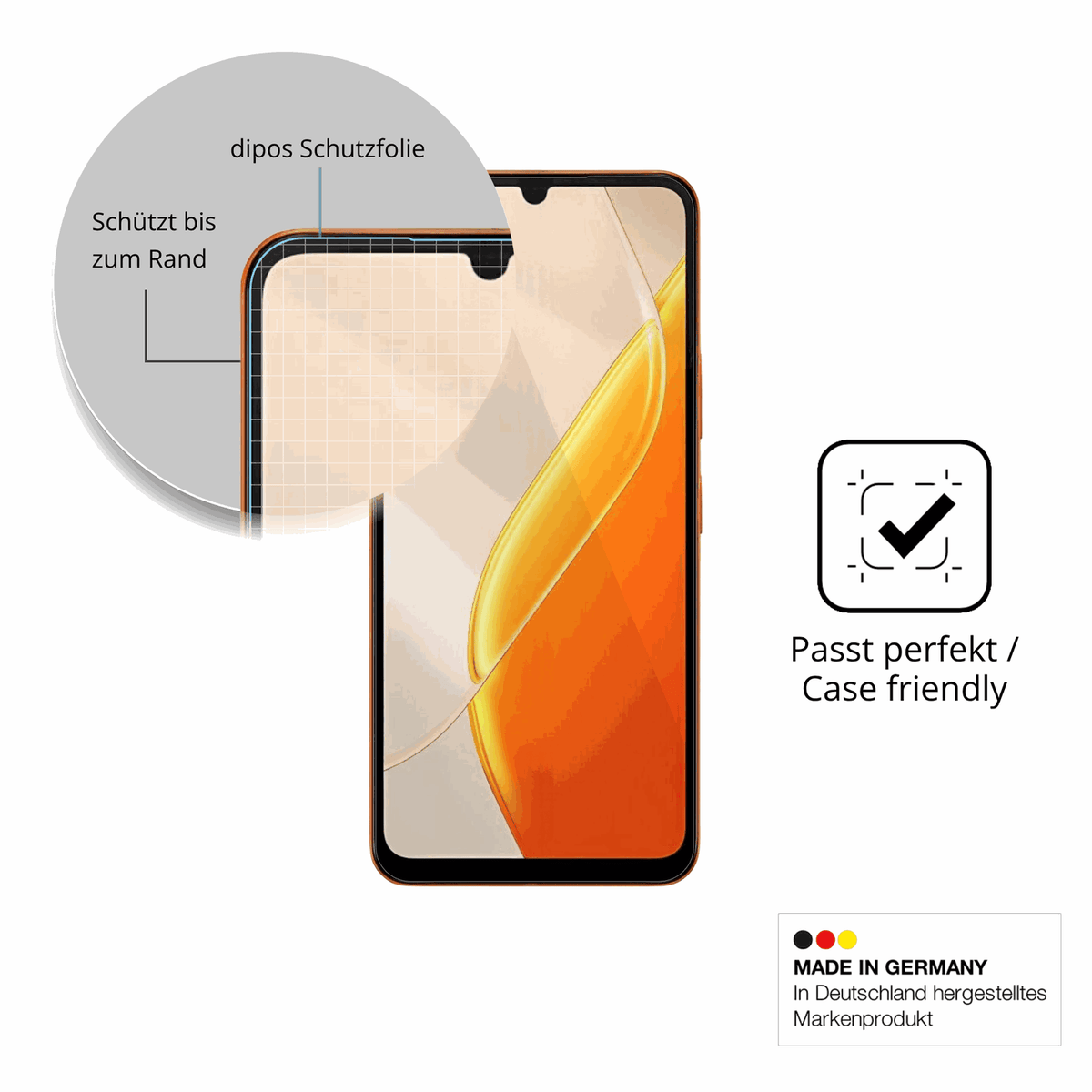 Besonders flexibler Displayschutz mit Anti-Shock-Schicht im Materialmix