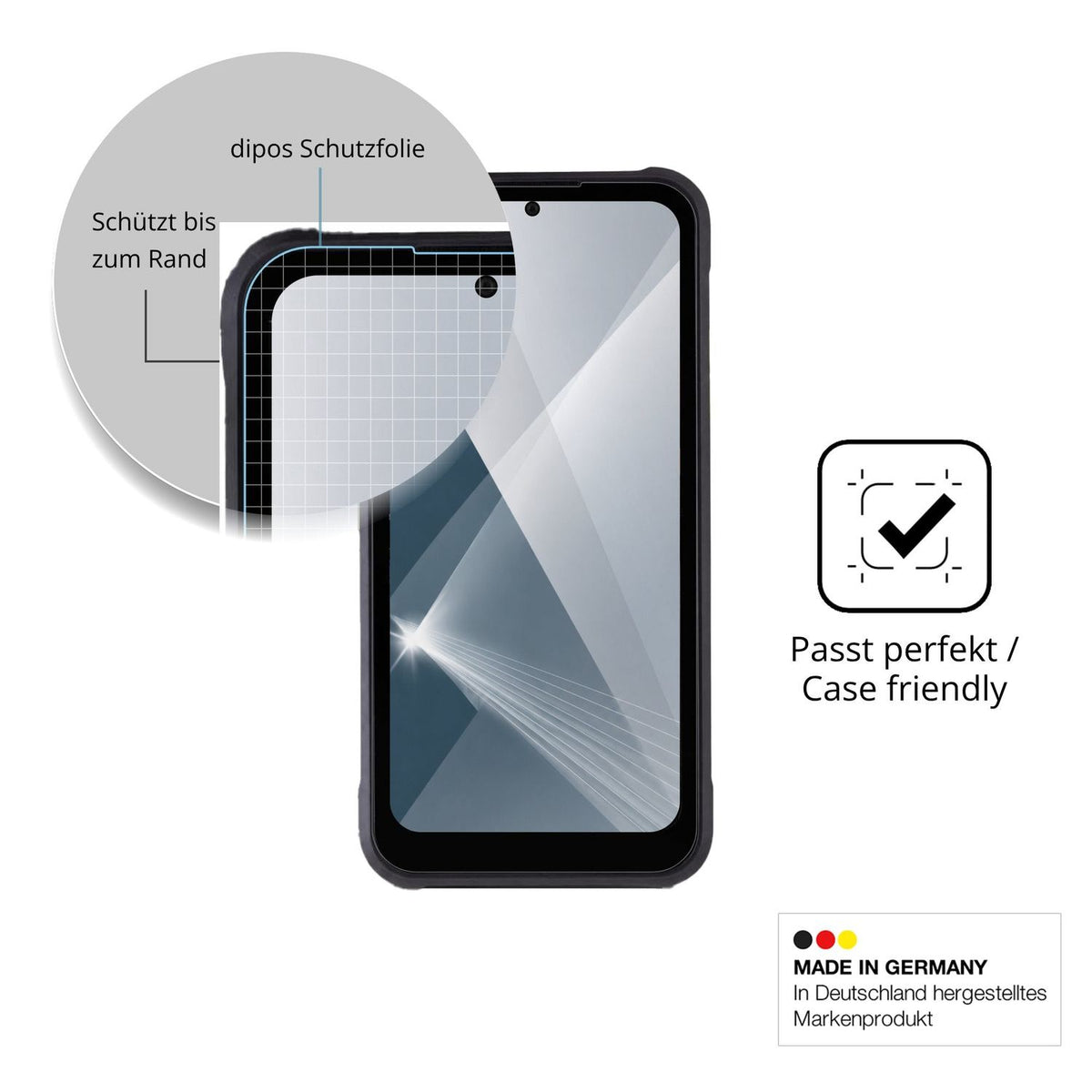 Besonders flexibler Displayschutz mit Anti-Shock-Schicht im Materialmix