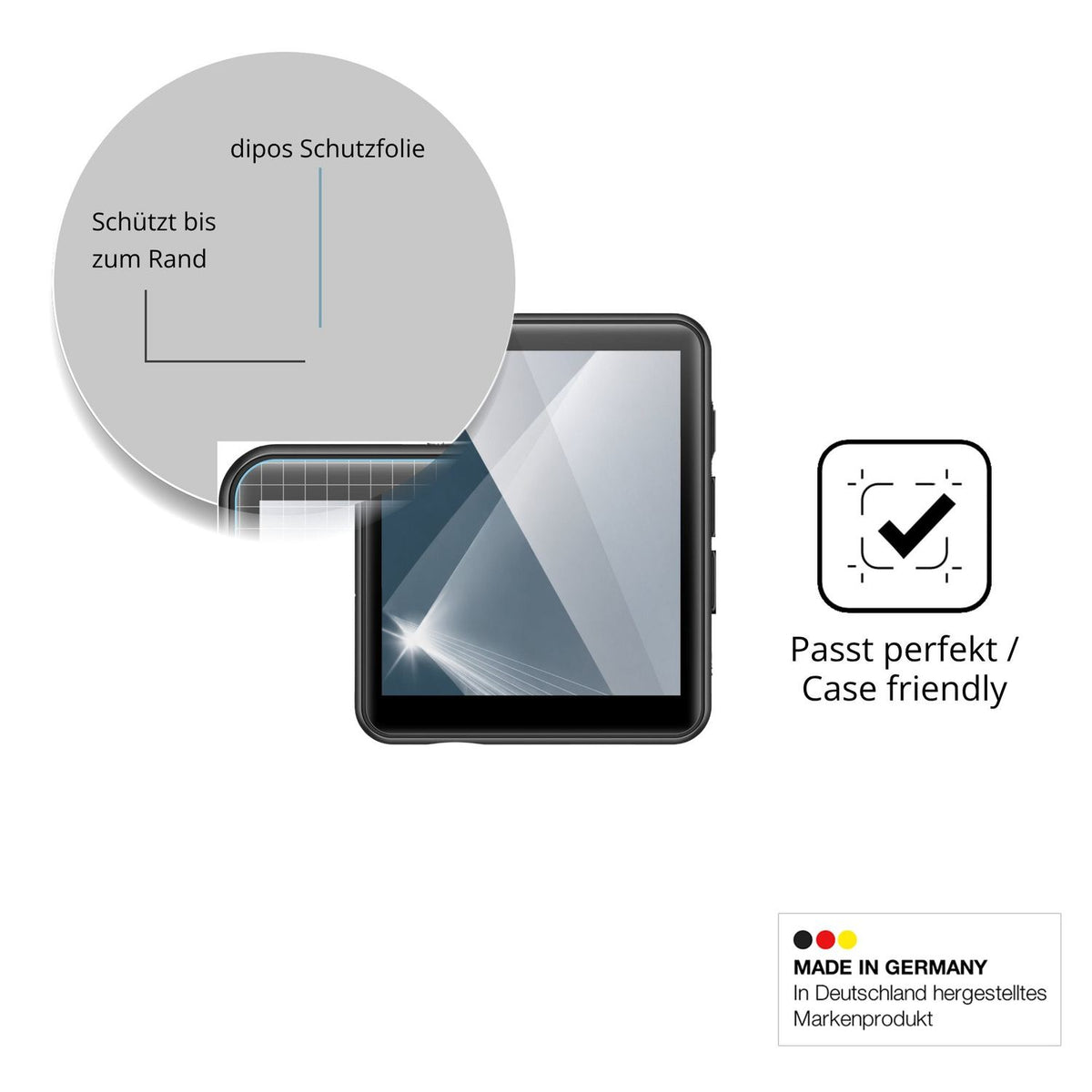 Besonders flexibler Displayschutz mit Anti-Shock-Schicht im Materialmix