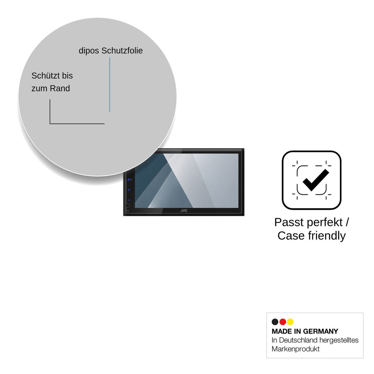 2x Screen Protector for JVC KW-M593BT Flexible Glass 9H dipos