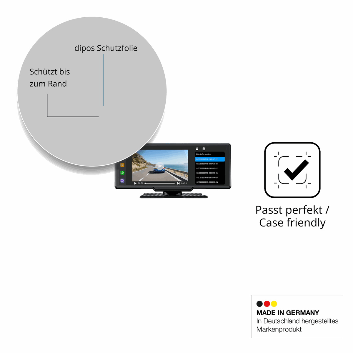Besonders flexibler Displayschutz mit Anti-Shock-Schicht im Materialmix