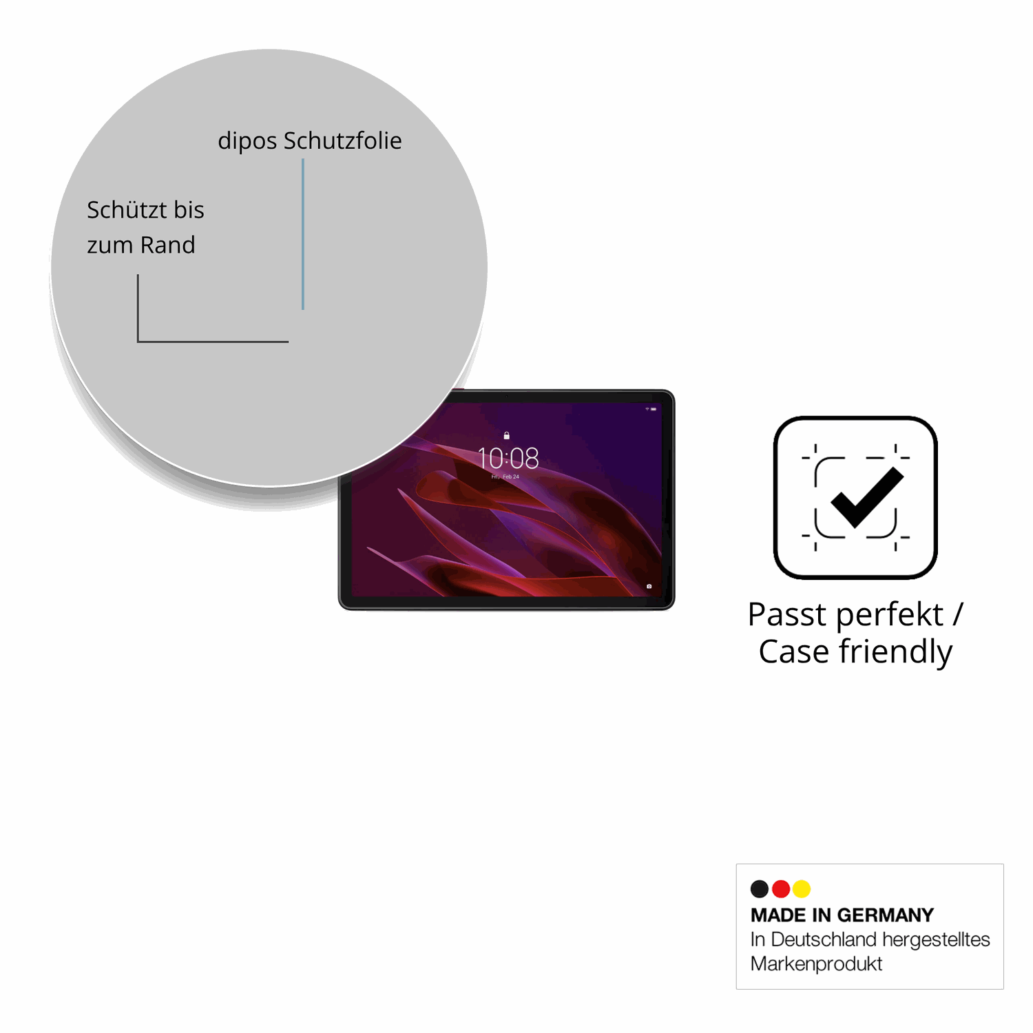 Besonders flexibler Displayschutz mit Anti-Shock-Schicht im Materialmix