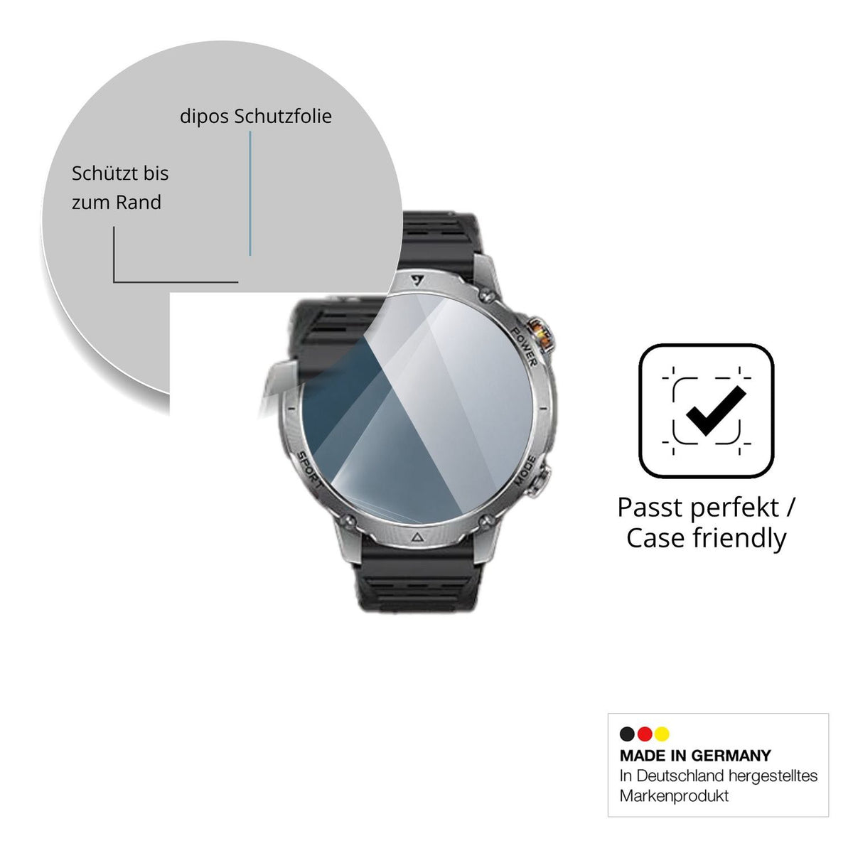 Besonders flexibler Displayschutz mit Anti-Shock-Schicht im Materialmix