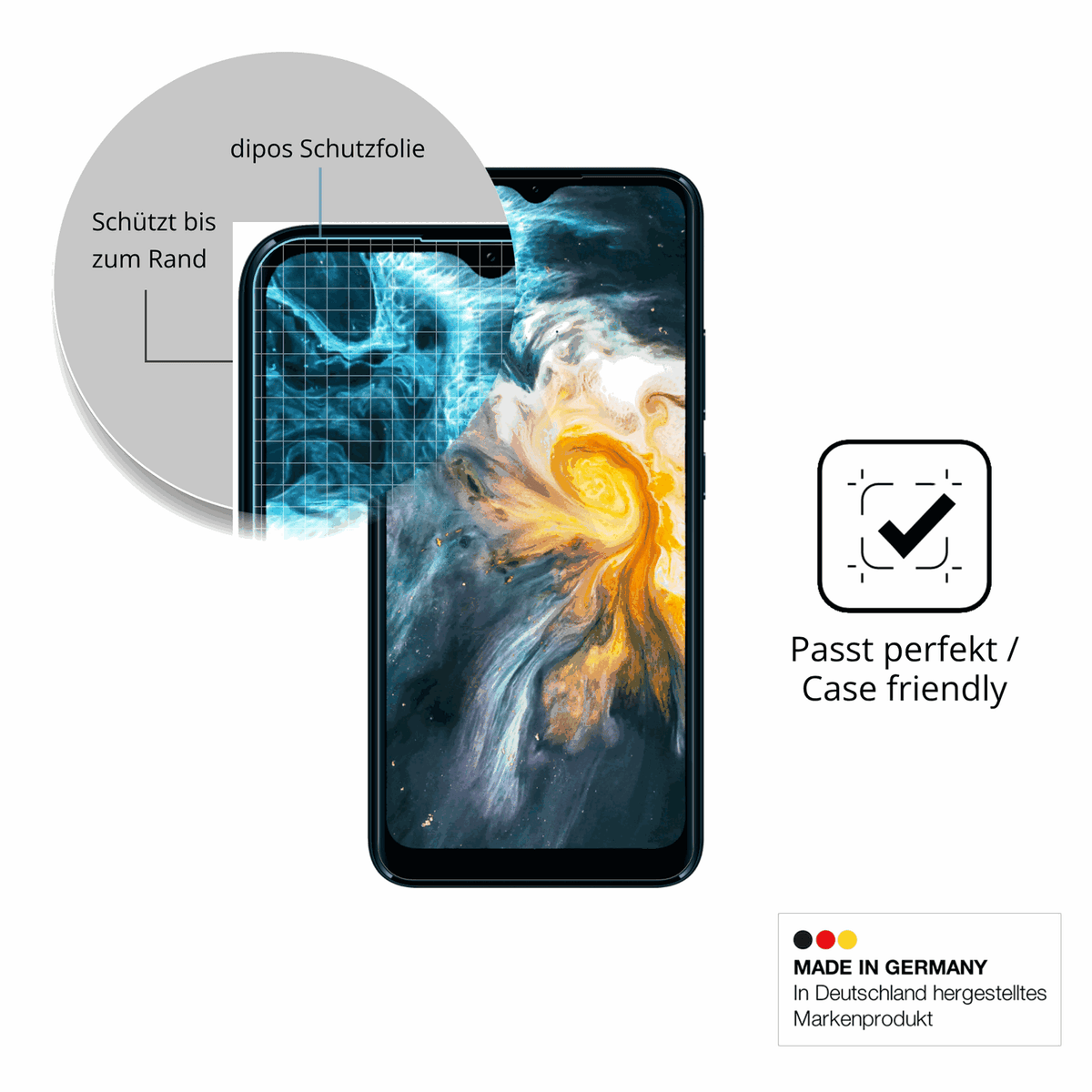 Besonders flexibler Displayschutz mit Anti-Shock-Schicht im Materialmix
