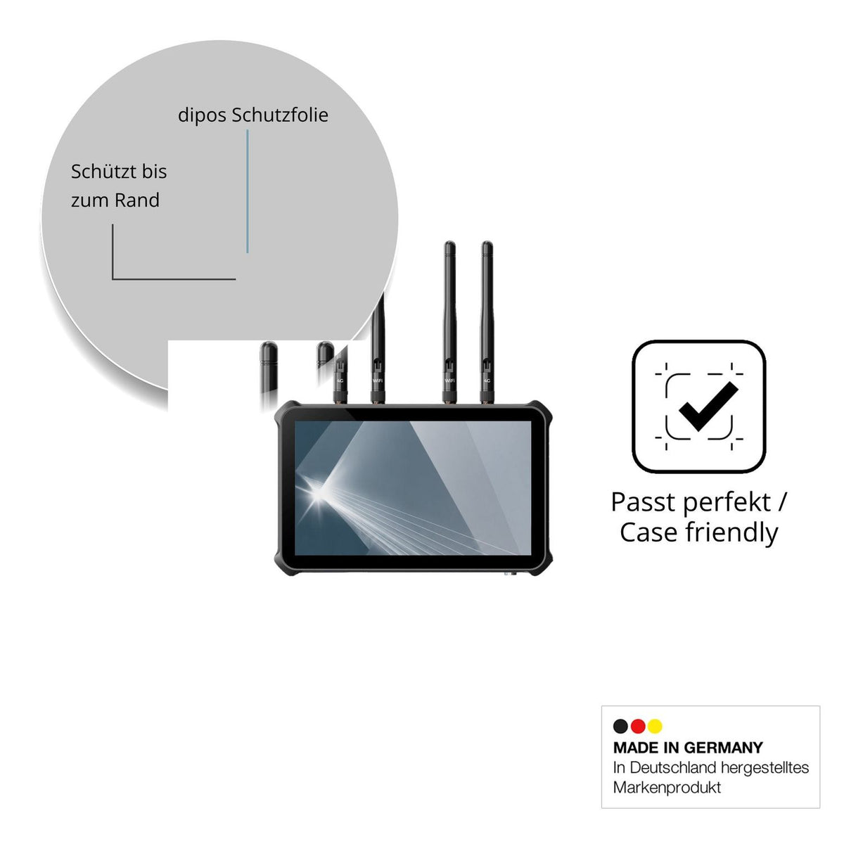 Besonders flexibler Displayschutz mit Anti-Shock-Schicht im Materialmix