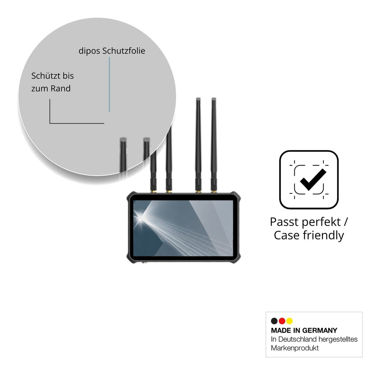 Besonders flexibler Displayschutz mit Anti-Shock-Schicht im Materialmix