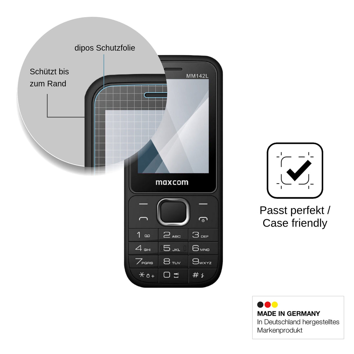 2x Screen Protector for MaxCom MM142L Flexible Glass 9H dipos