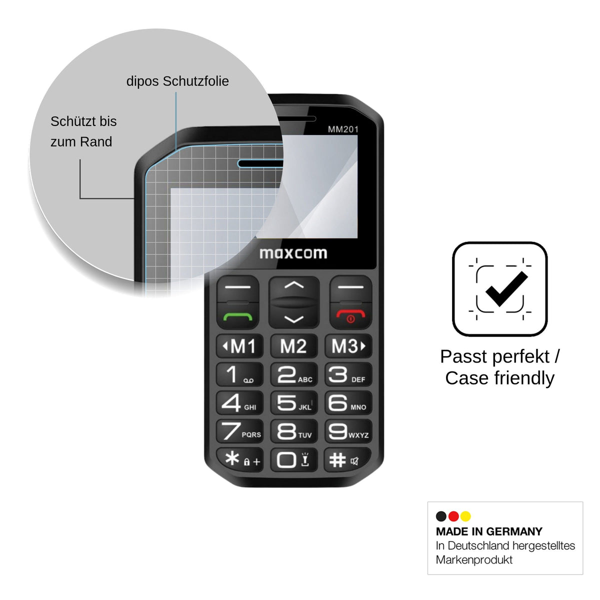 2x Screen Protector for MaxCom MM201 Flexible Glass 9H dipos