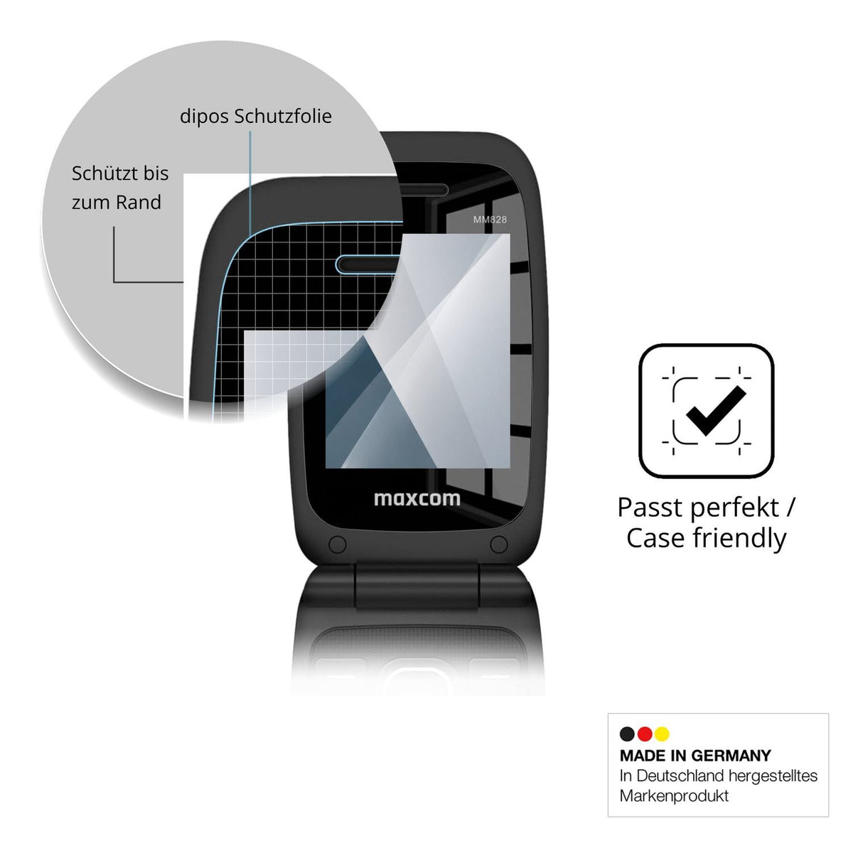 Besonders flexibler Displayschutz mit Anti-Shock-Schicht im Materialmix
