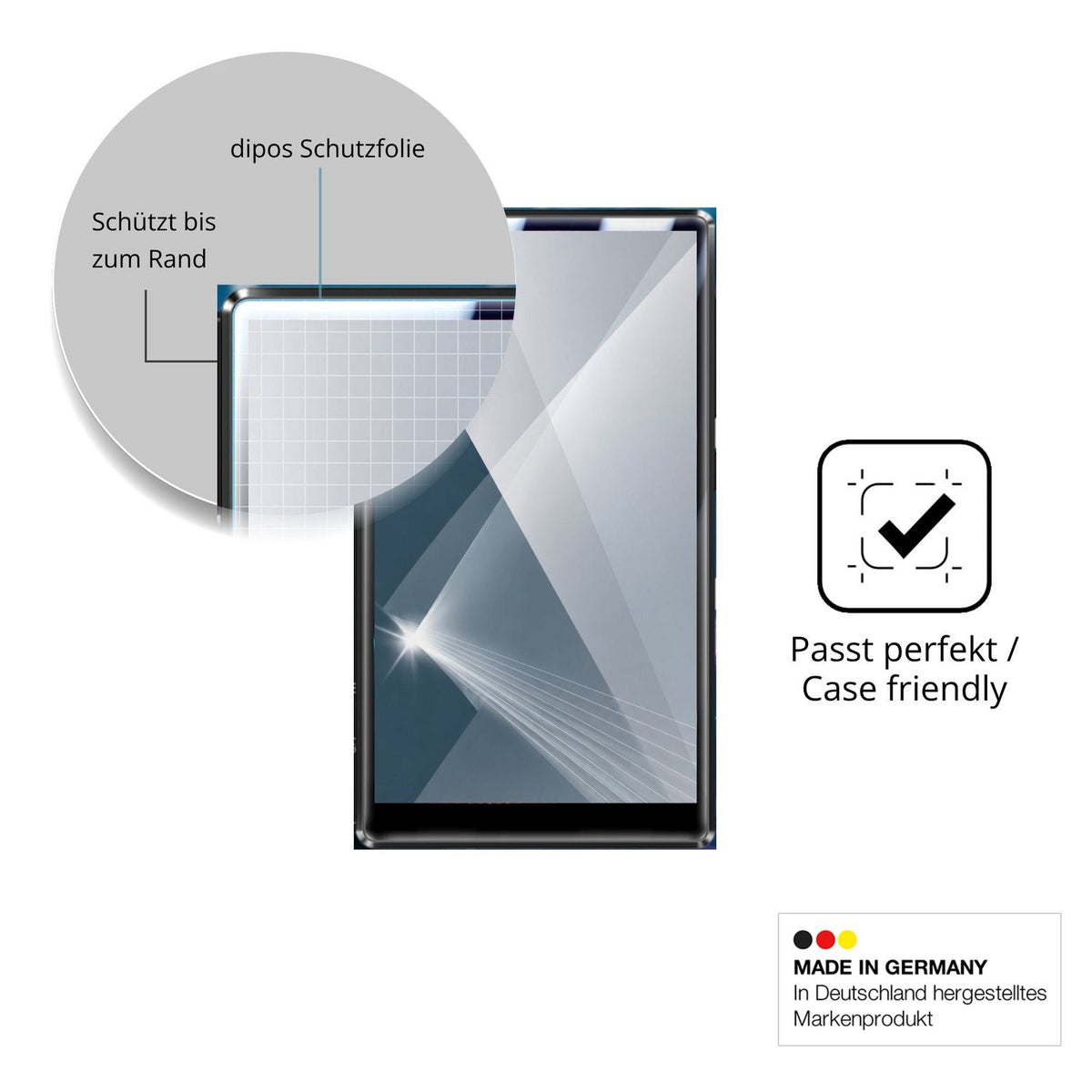 Besonders flexibler Displayschutz mit Anti-Shock-Schicht im Materialmix
