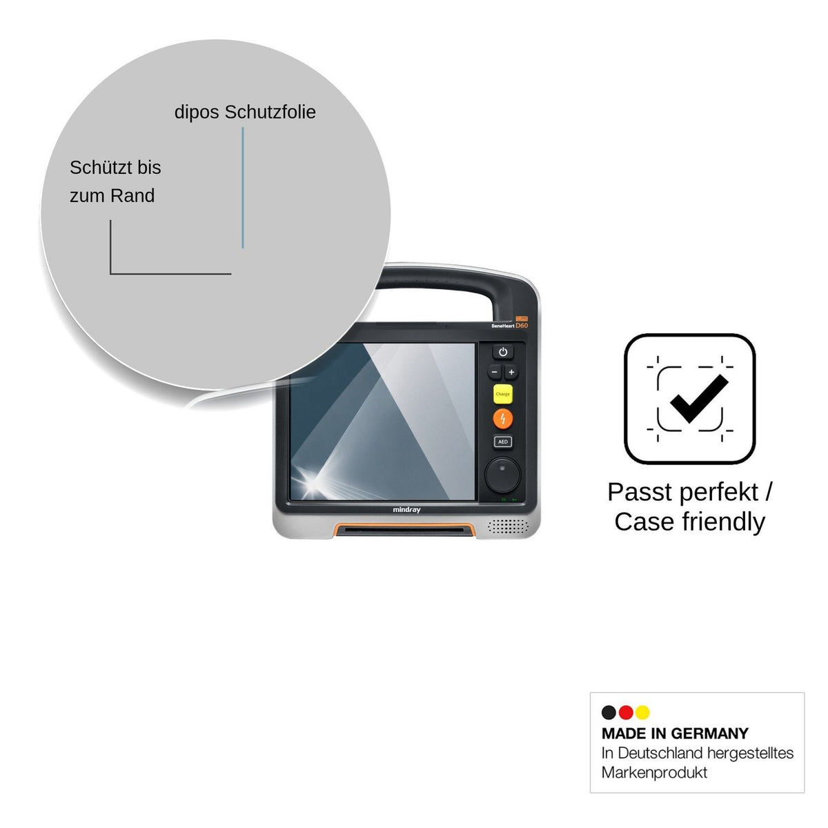 2x Screen Protector for Mindray Beneheart D60 Flexible Glass 9H dipos