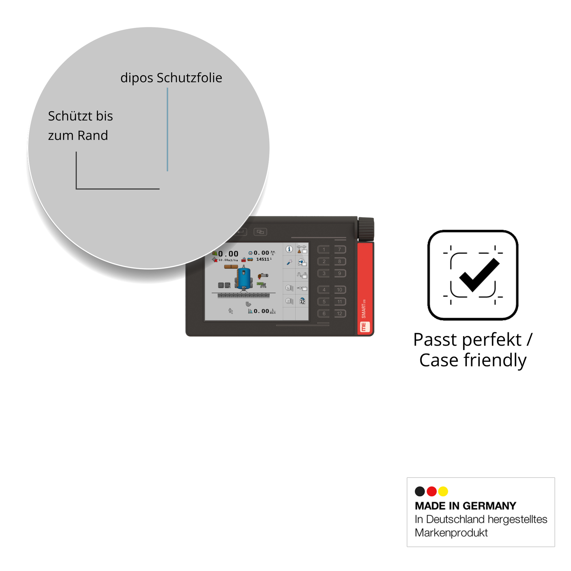 Besonders flexibler Displayschutz mit Anti-Shock-Schicht im Materialmix