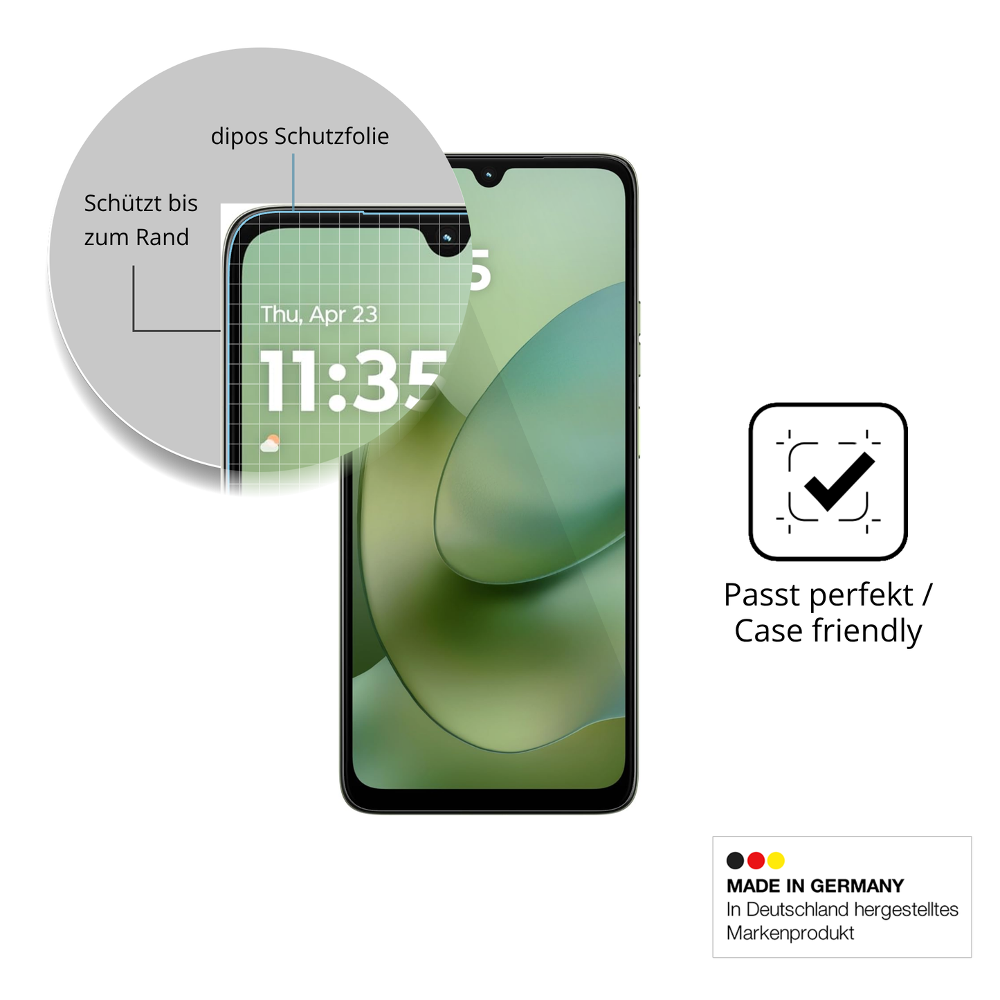 Besonders flexibler Displayschutz mit Anti-Shock-Schicht im Materialmix
