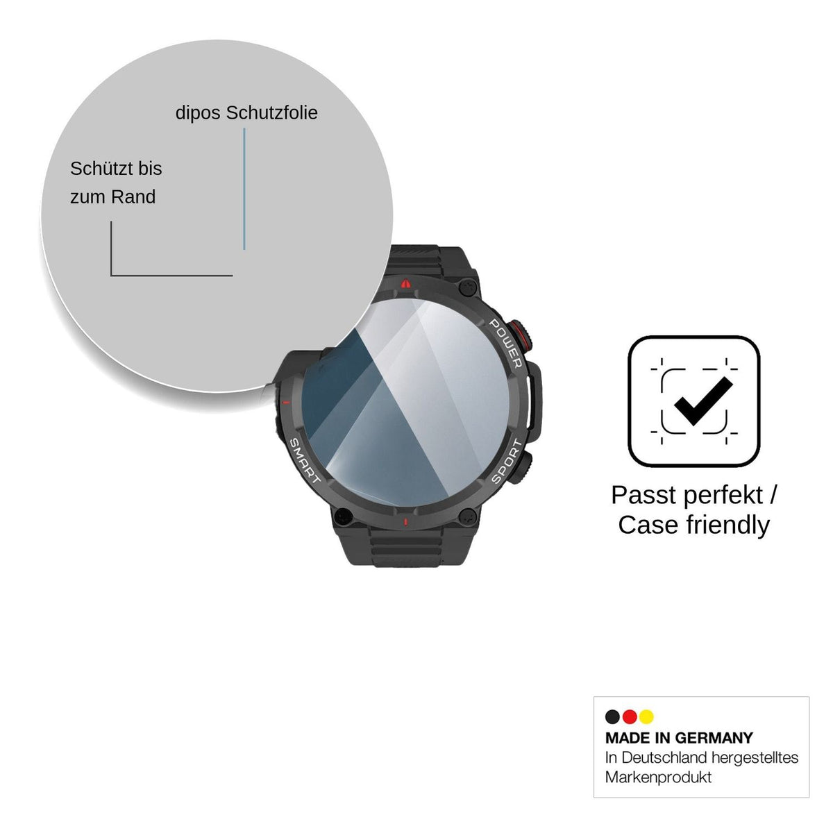 2x Screen Protector for Neow W-Watch 1.39 Flexible Glass 9H dipos