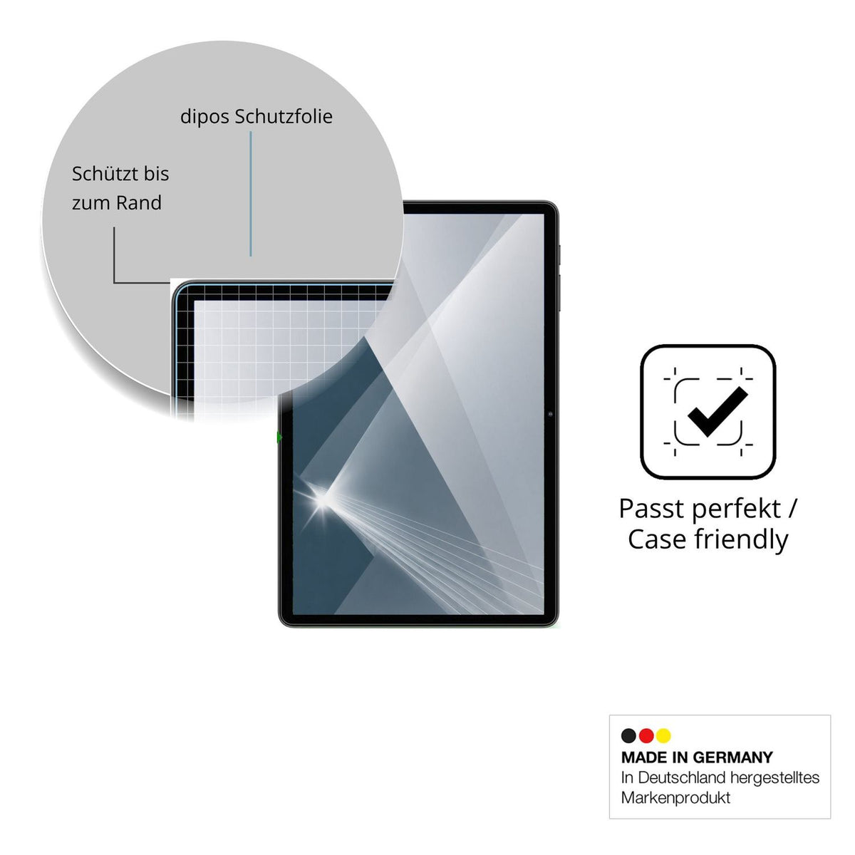 Besonders flexibler Displayschutz mit Anti-Shock-Schicht im Materialmix