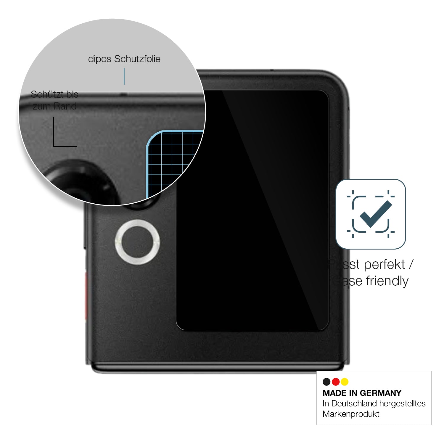 Besonders flexibler Displayschutz mit Anti-Shock-Schicht im Materialmix