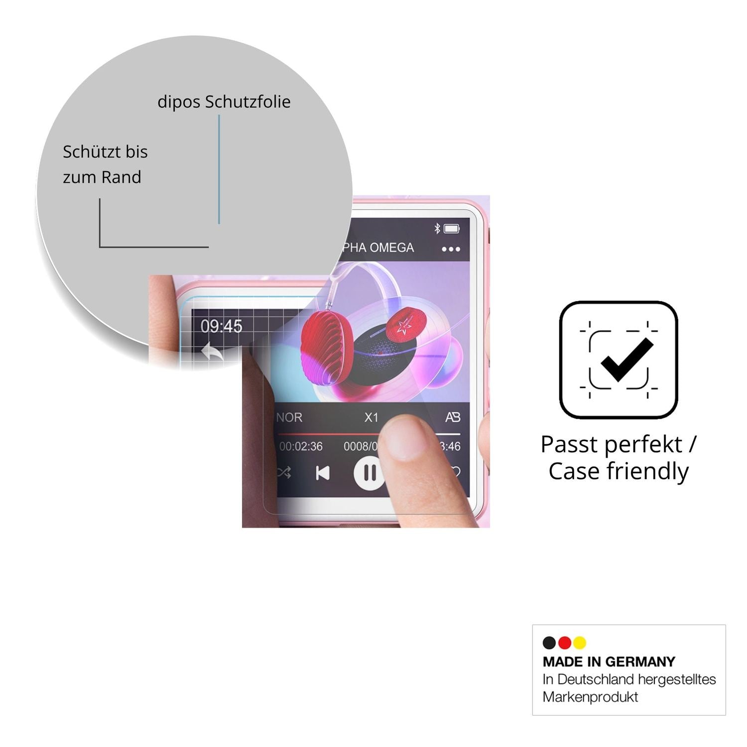 Besonders flexibler Displayschutz mit Anti-Shock-Schicht im Materialmix