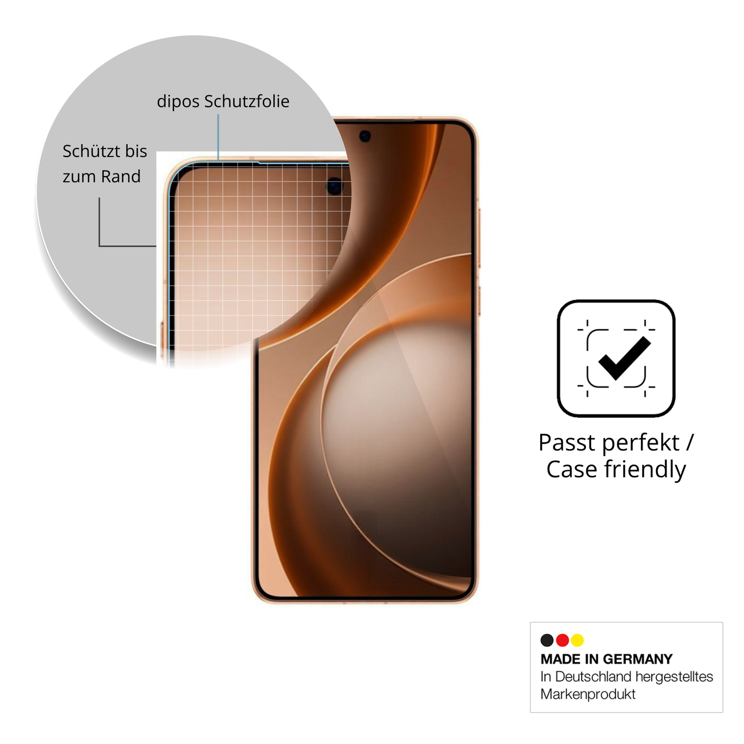 Besonders flexibler Displayschutz mit Anti-Shock-Schicht im Materialmix