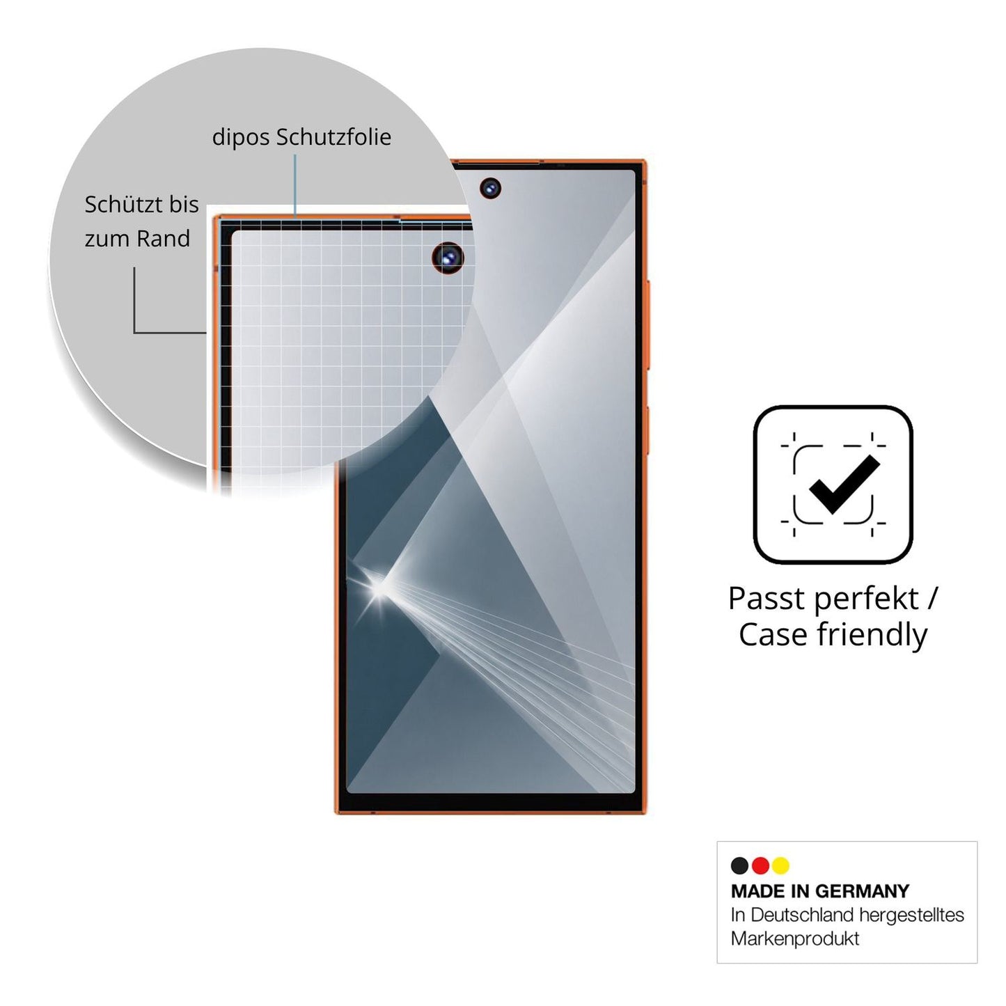 Besonders flexibler Displayschutz mit Anti-Shock-Schicht im Materialmix