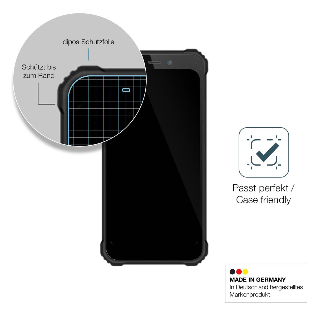 Besonders flexibler Displayschutz mit Anti-Shock-Schicht im Materialmix