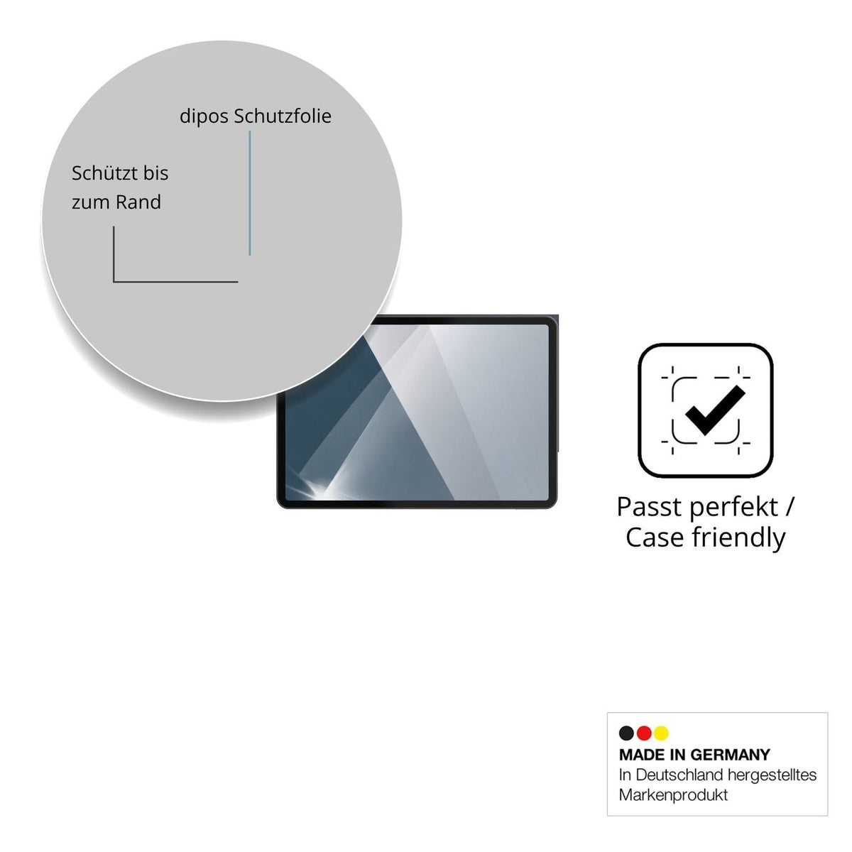 Besonders flexibler Displayschutz mit Anti-Shock-Schicht im Materialmix