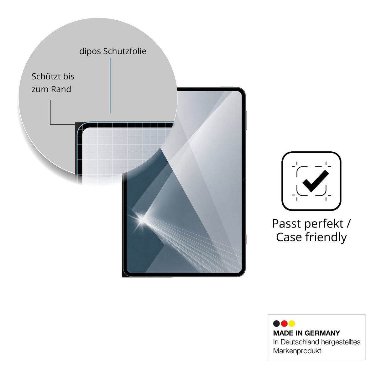 Besonders flexibler Displayschutz mit Anti-Shock-Schicht im Materialmix