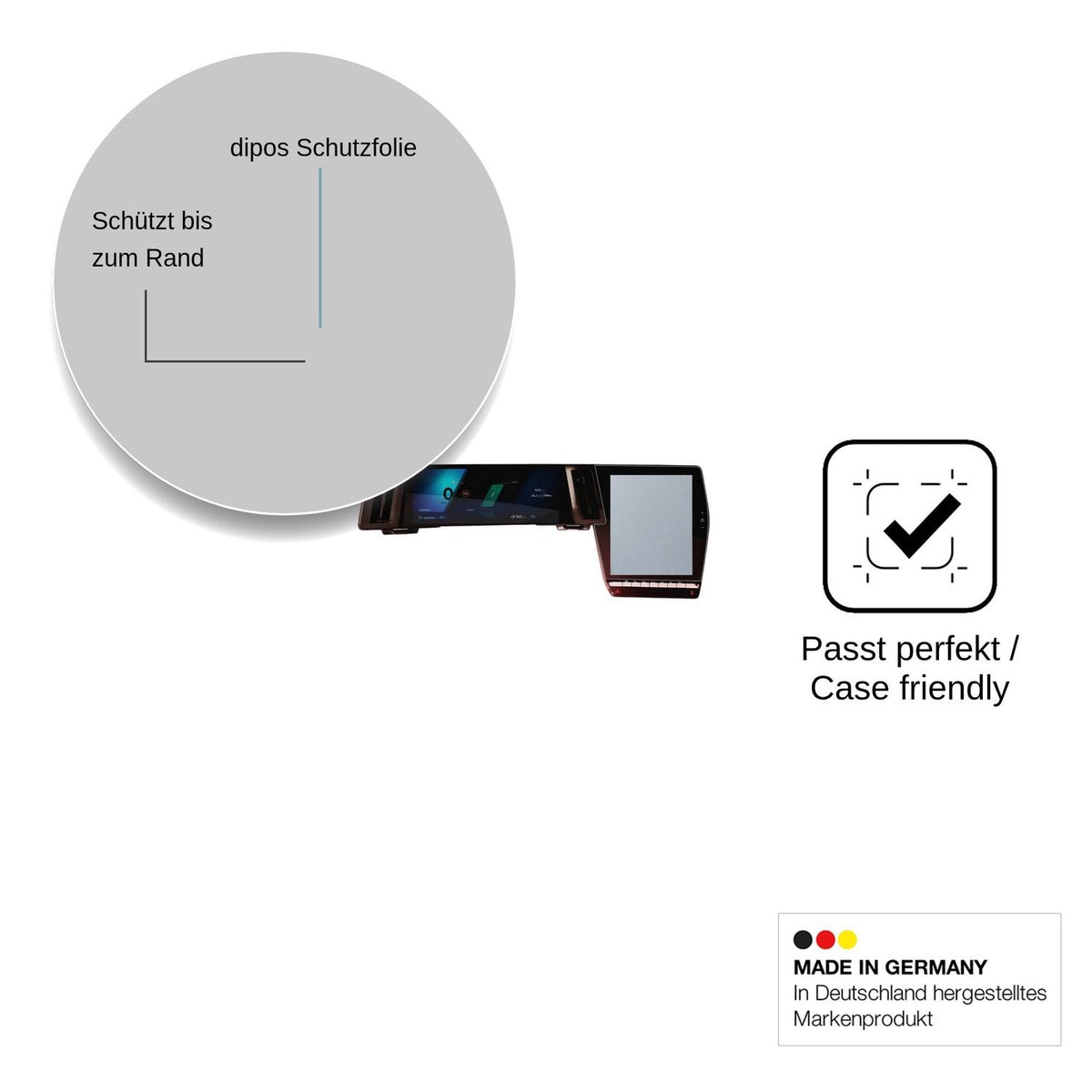2x Screen Protector for Renault Espace openR Link 12 Flexible Glass 9H dipos