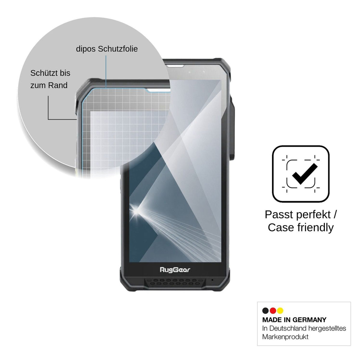 2x Screen Protector for RugGear RG880i Flexible Glass 9H dipos