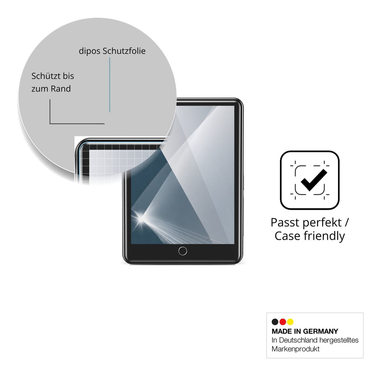 Besonders flexibler Displayschutz mit Anti-Shock-Schicht im Materialmix