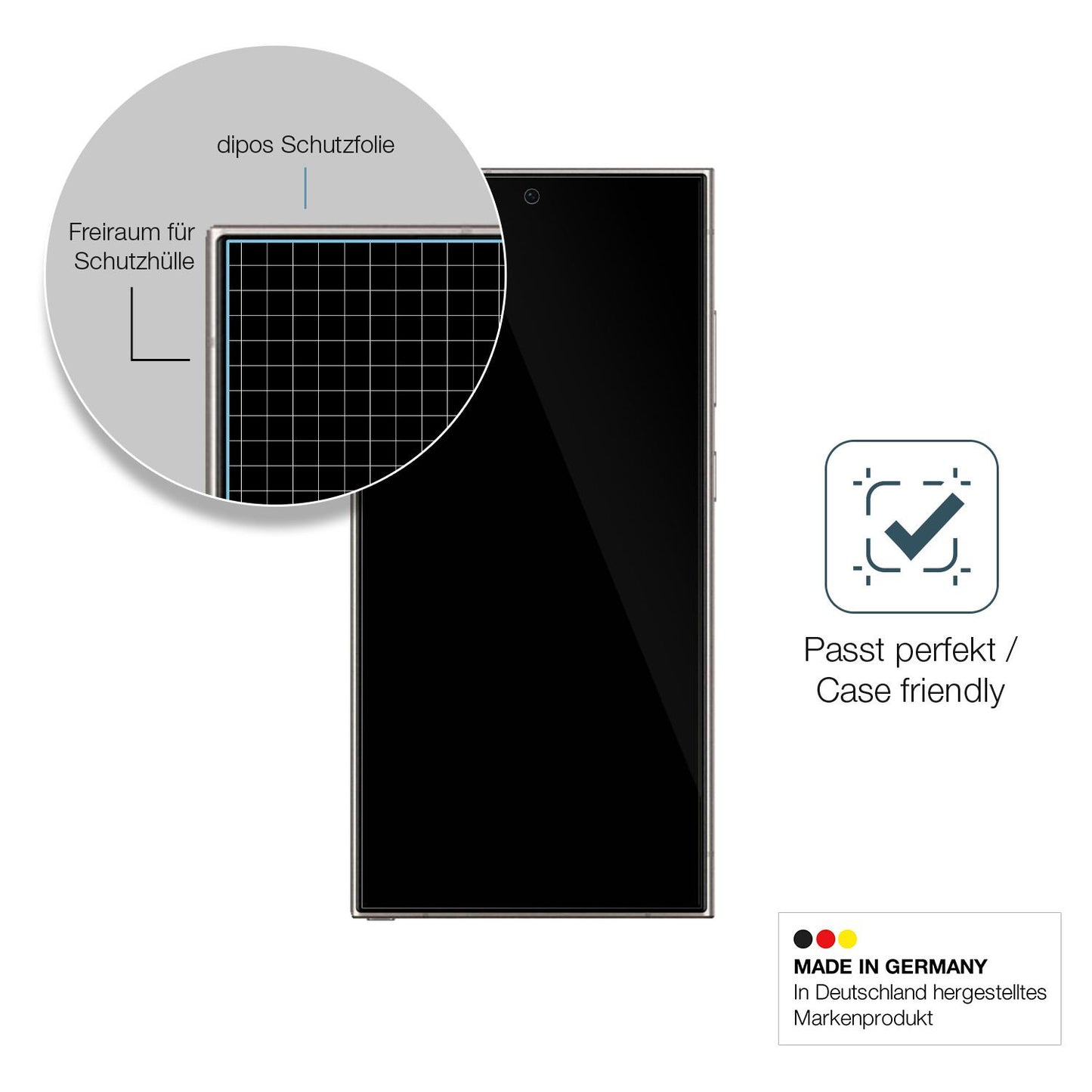 Besonders flexibler Displayschutz mit Anti-Shock-Schicht im Materialmix