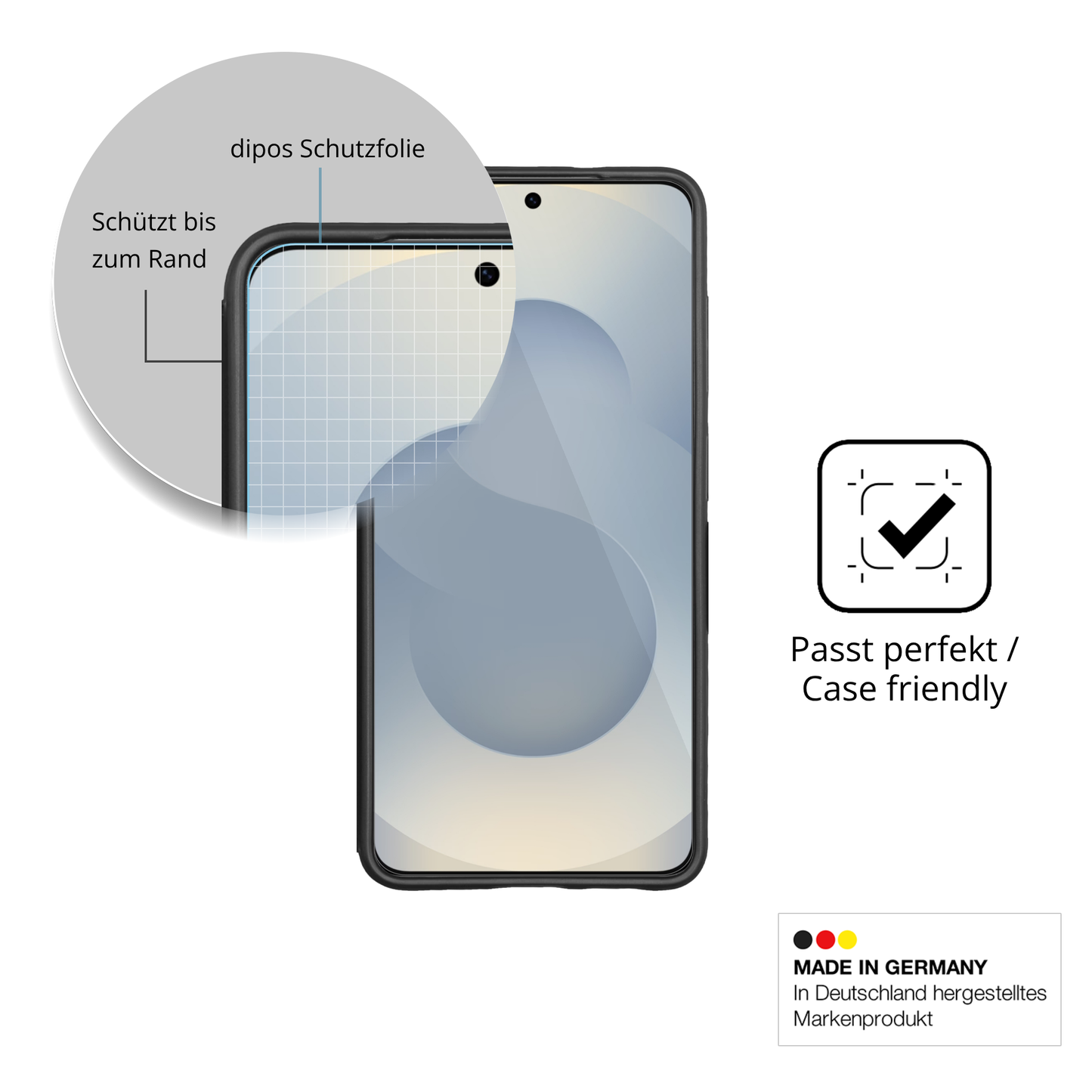 Besonders flexibler Displayschutz mit Anti-Shock-Schicht im Materialmix