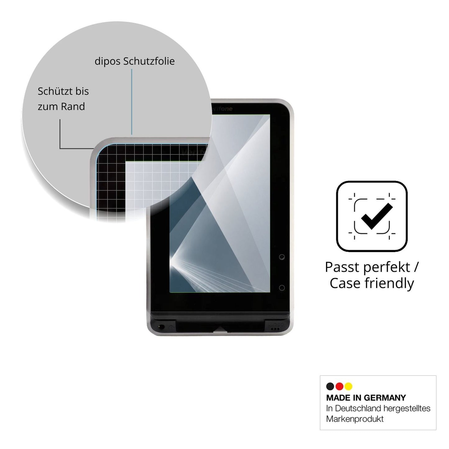 Besonders flexibler Displayschutz mit Anti-Shock-Schicht im Materialmix