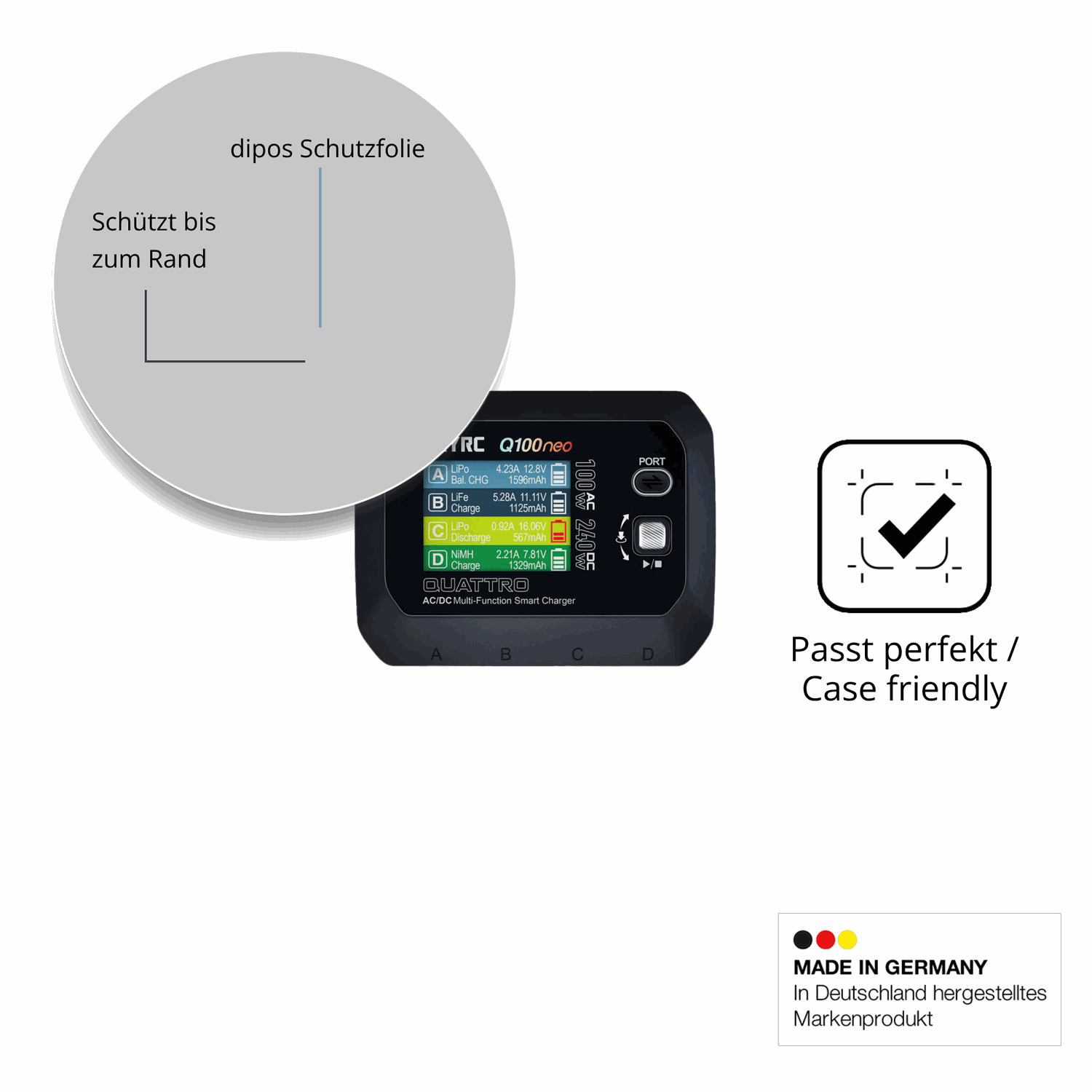 Besonders flexibler Displayschutz mit Anti-Shock-Schicht im Materialmix