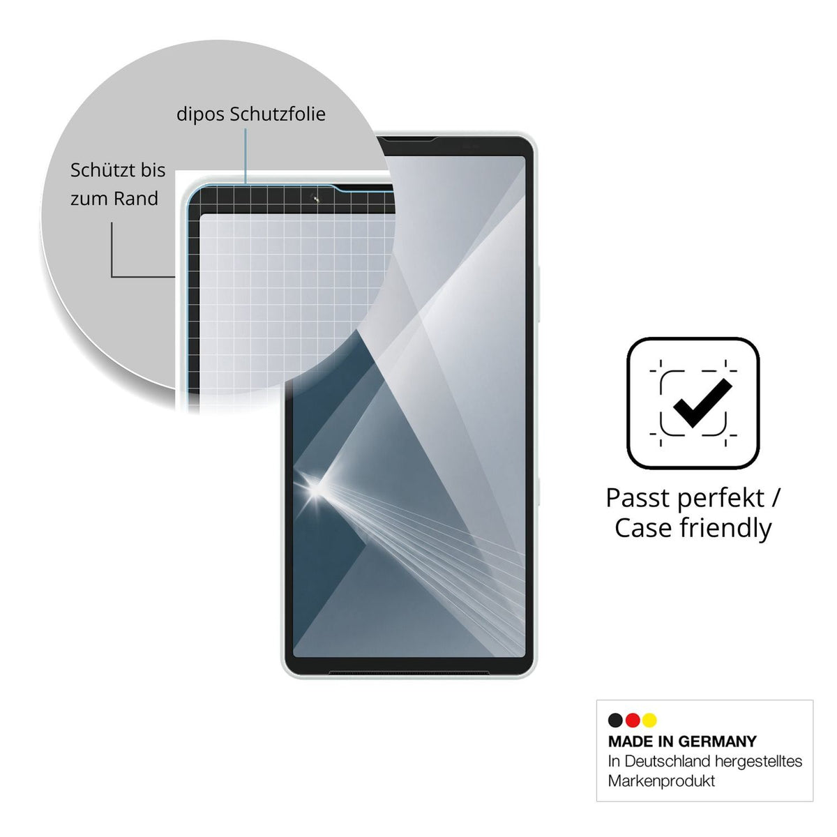 Besonders flexibler Displayschutz mit Anti-Shock-Schicht im Materialmix