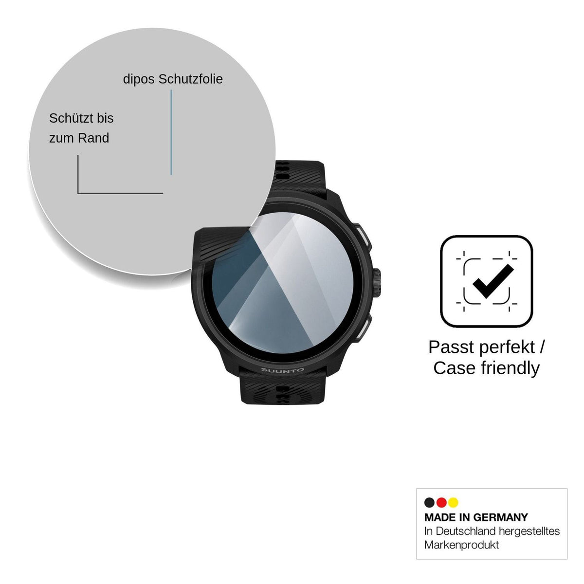 2x Screen Protector for Suunto Run 2 Flexible Glass 9H dipos