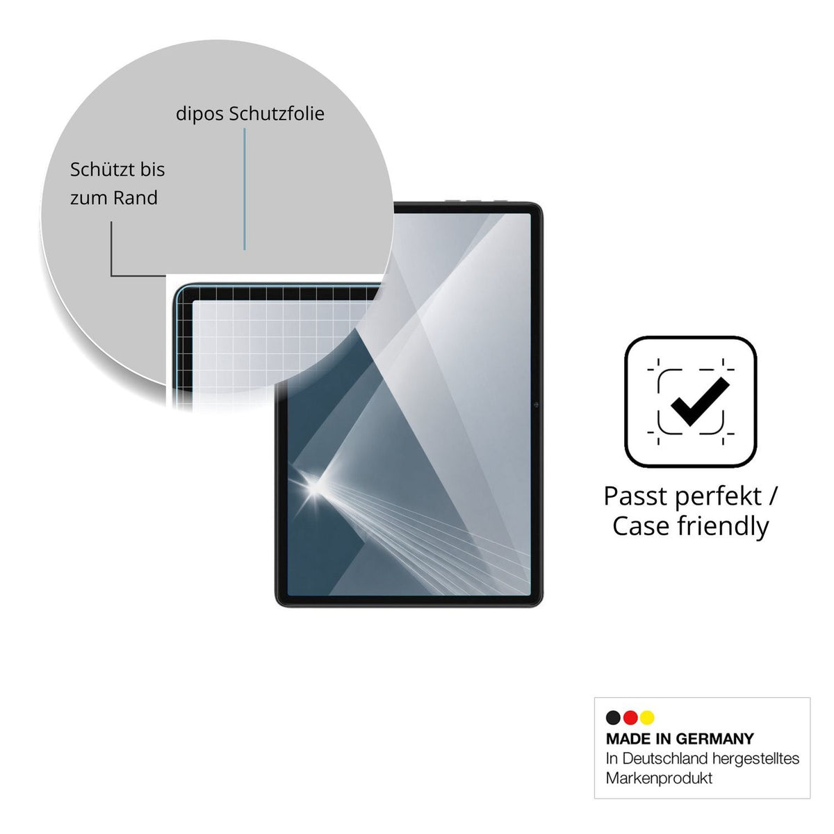 Besonders flexibler Displayschutz mit Anti-Shock-Schicht im Materialmix