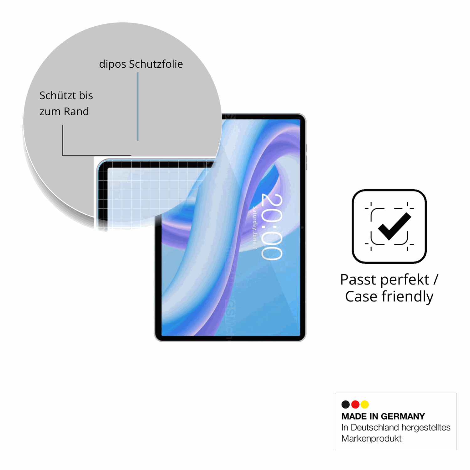 Besonders flexibler Displayschutz mit Anti-Shock-Schicht im Materialmix