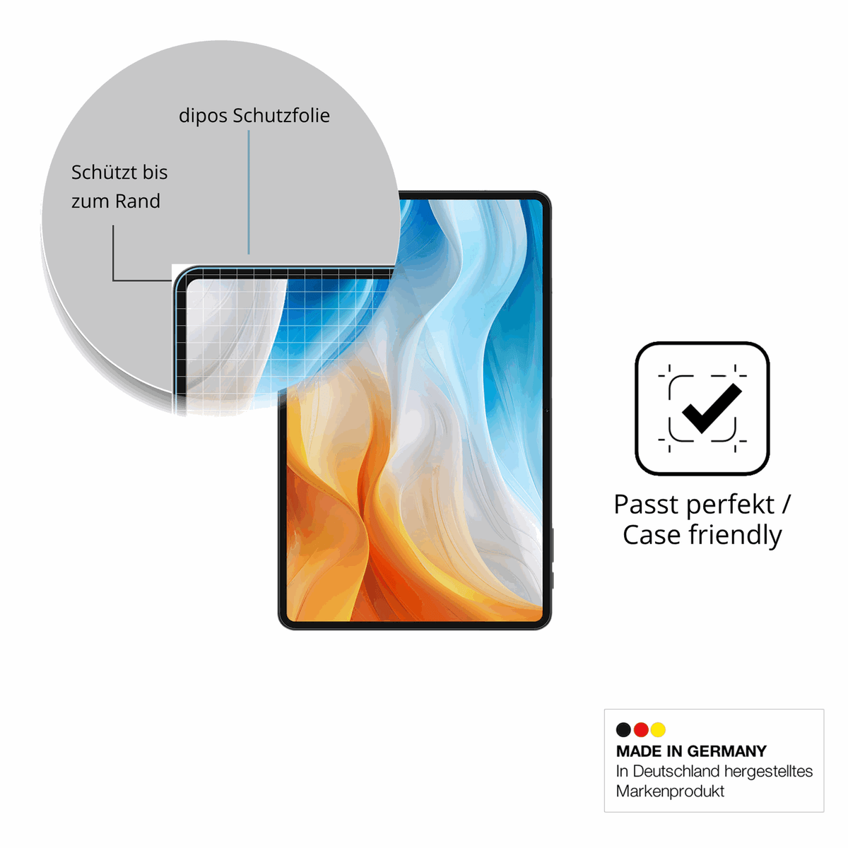 Besonders flexibler Displayschutz mit Anti-Shock-Schicht im Materialmix