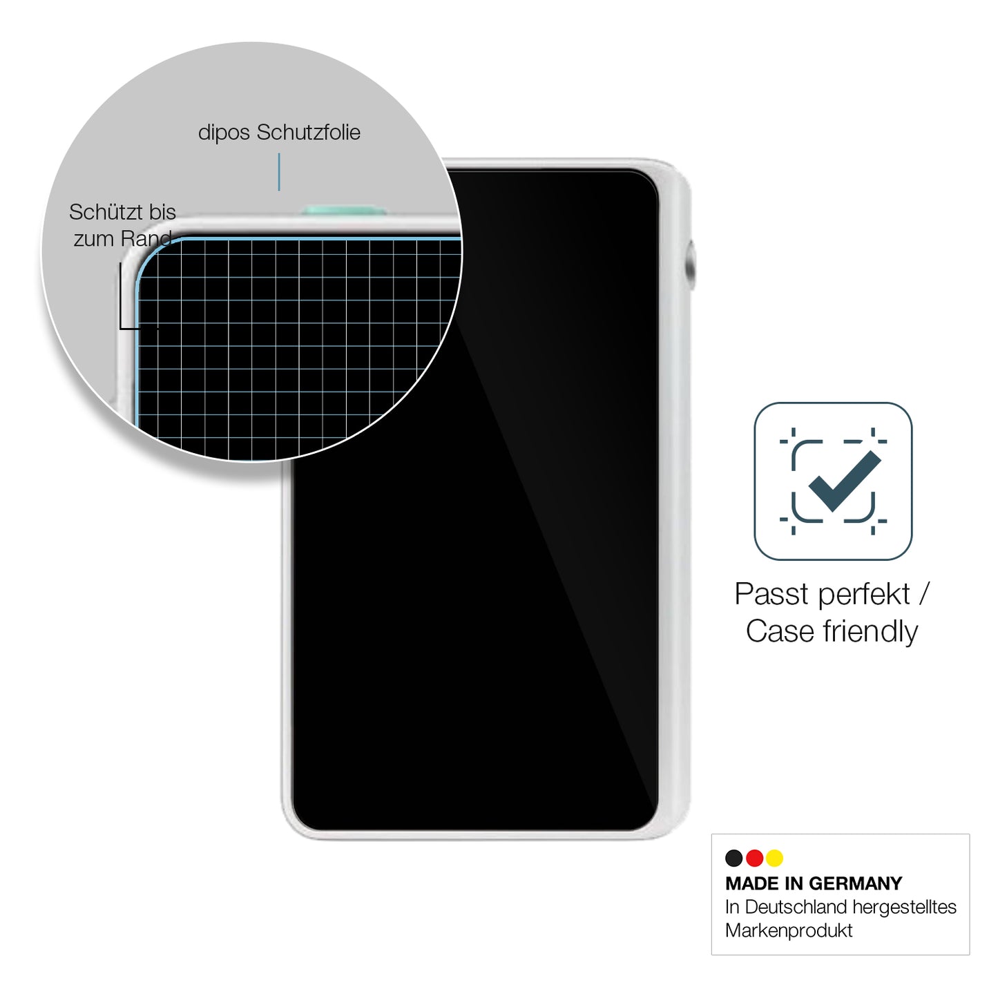 Besonders flexibler Displayschutz mit Anti-Shock-Schicht im Materialmix
