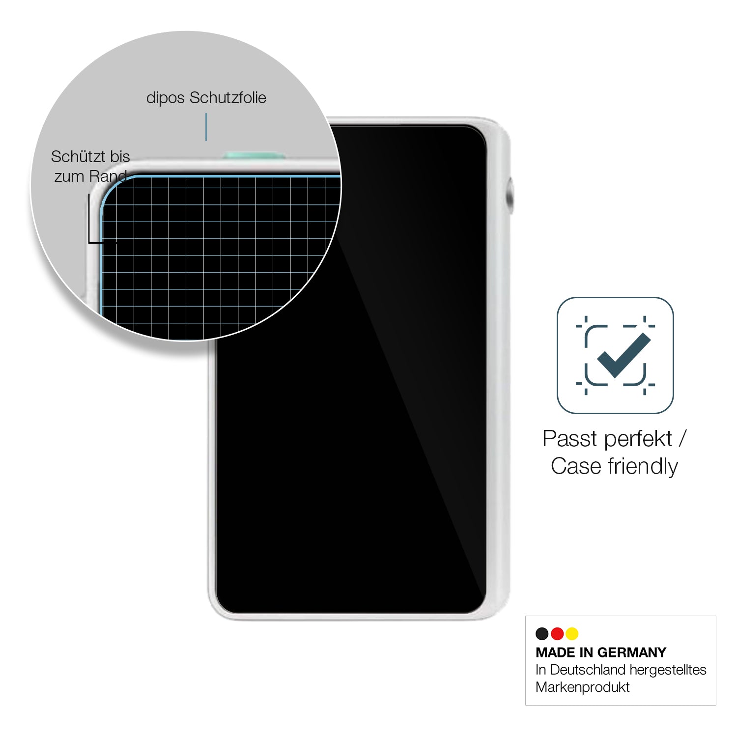 Besonders flexibler Displayschutz mit Anti-Shock-Schicht im Materialmix