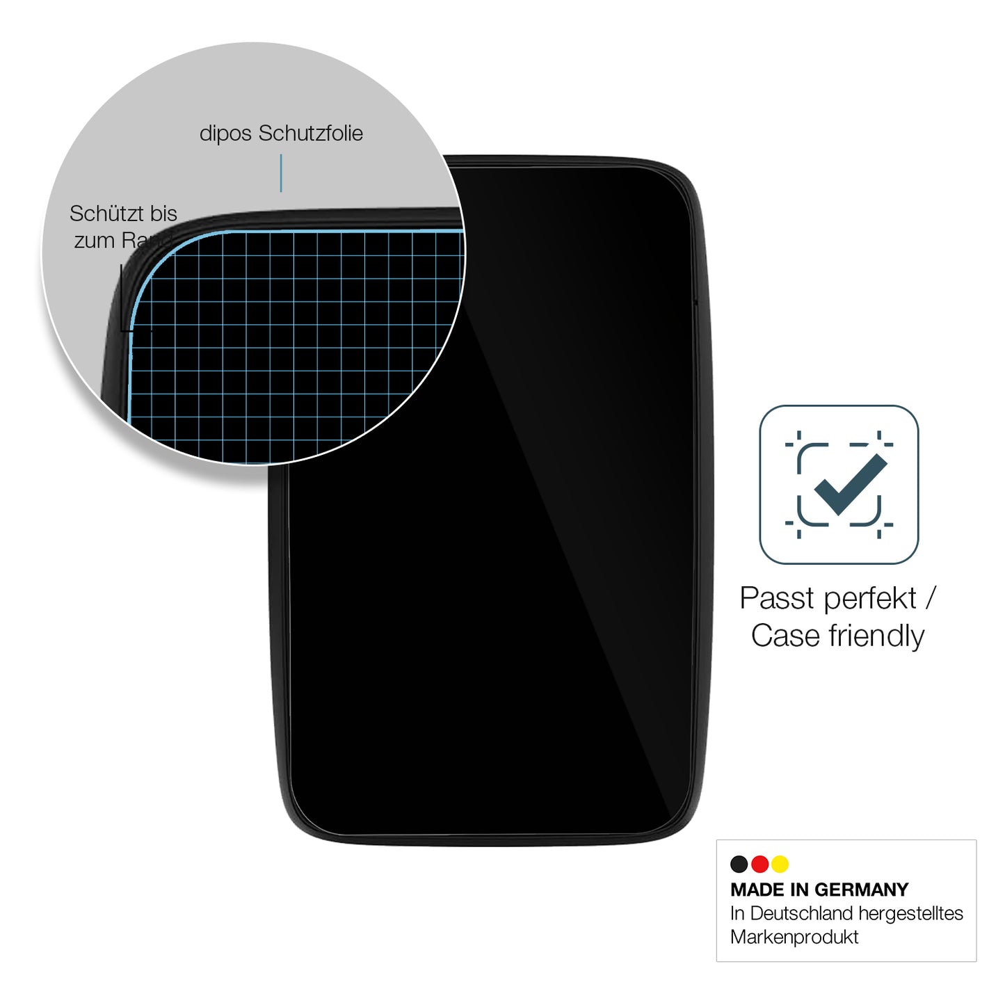 Besonders flexibler Displayschutz mit Anti-Shock-Schicht im Materialmix