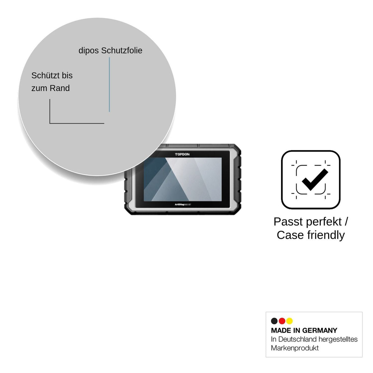 2x Screen Protector for Topdon ArtiDiag 900 BT Flexible Glass 9H dipos