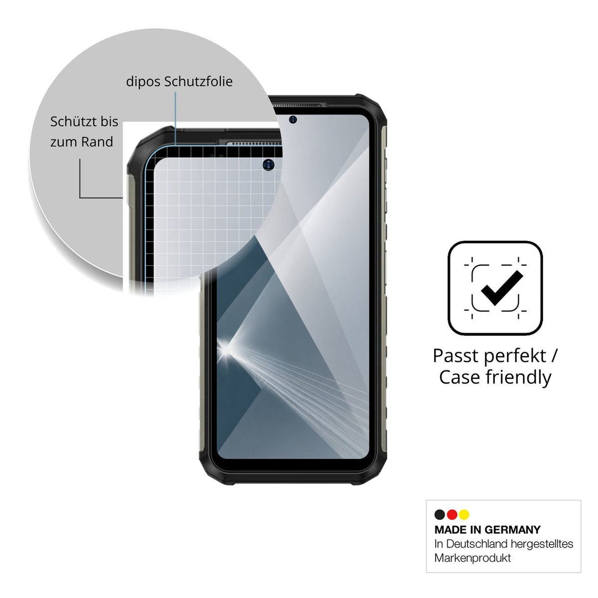 Besonders flexibler Displayschutz mit Anti-Shock-Schicht im Materialmix