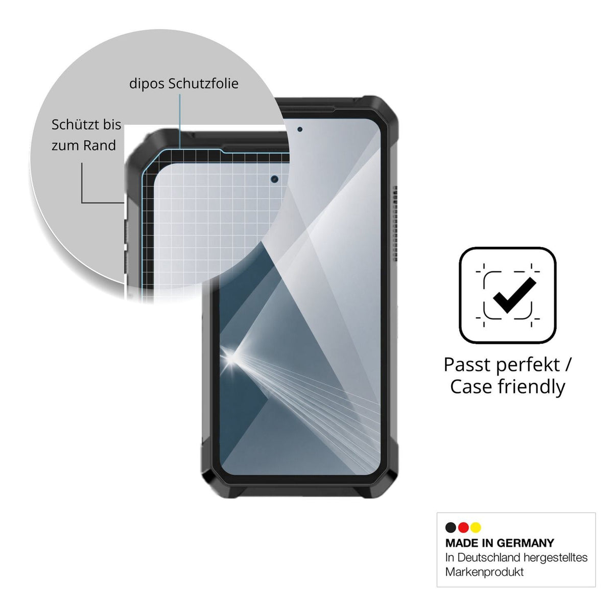 Besonders flexibler Displayschutz mit Anti-Shock-Schicht im Materialmix