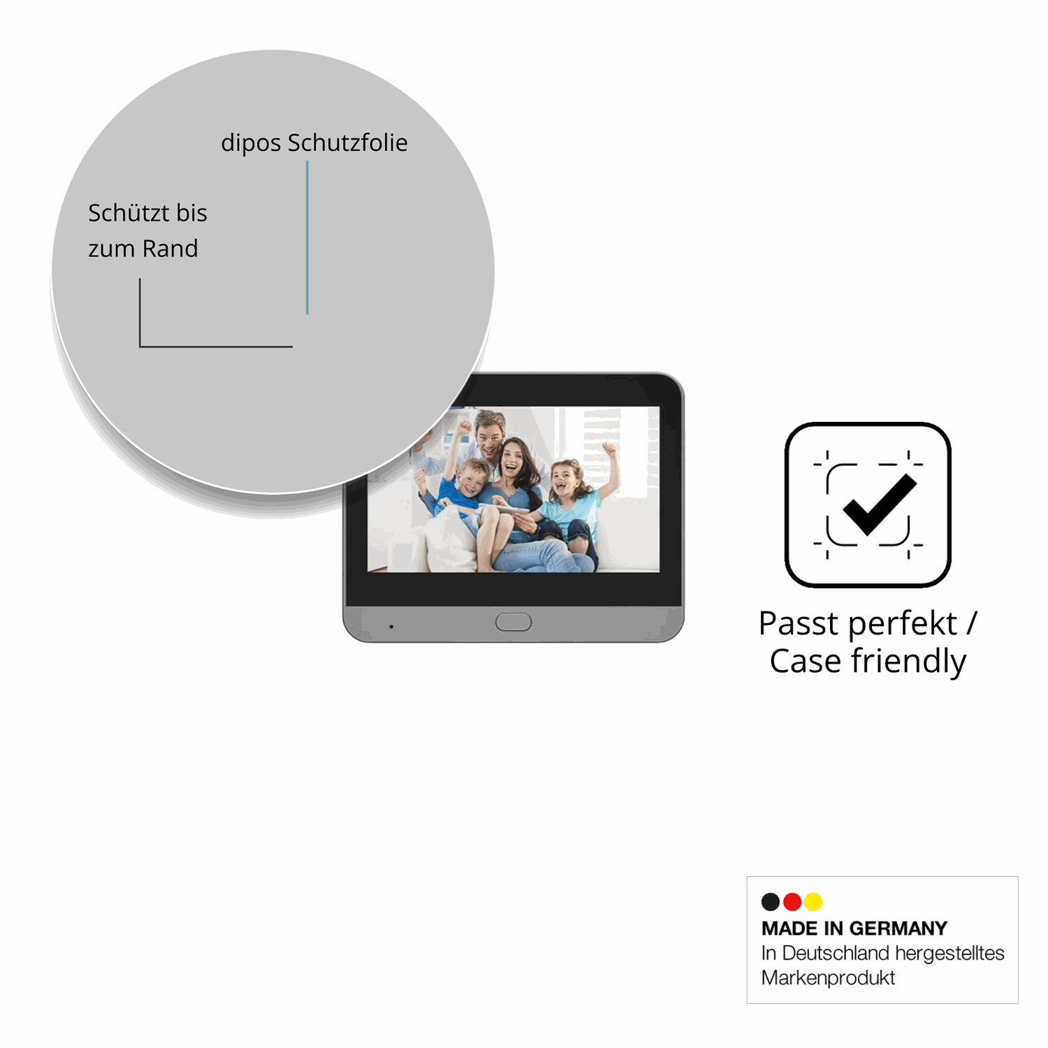 Besonders flexibler Displayschutz mit Anti-Shock-Schicht im Materialmix