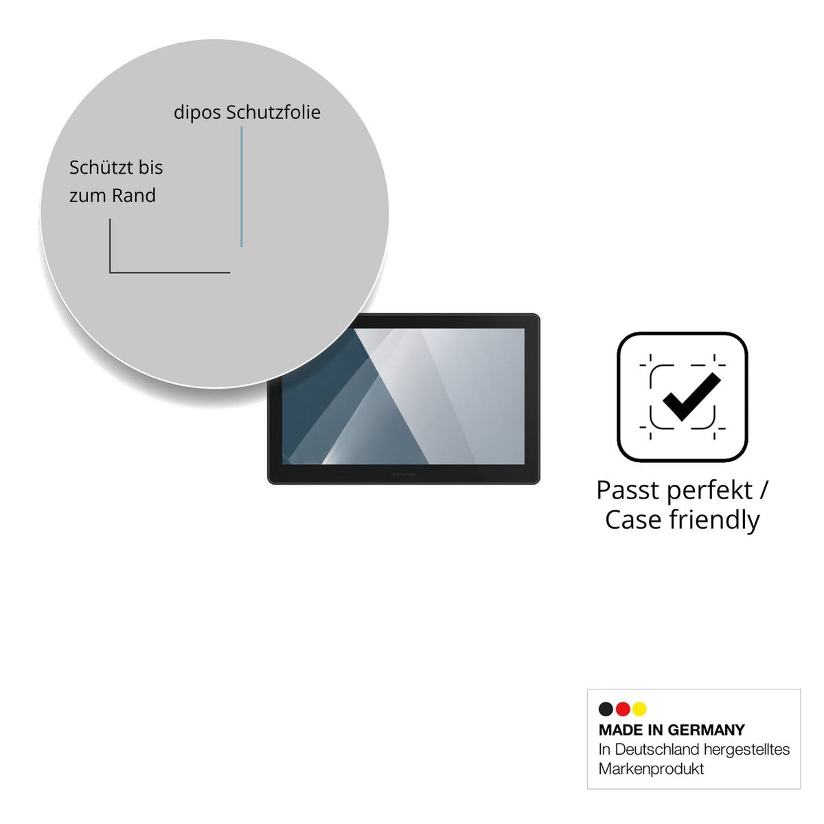 Besonders flexibler Displayschutz mit Anti-Shock-Schicht im Materialmix