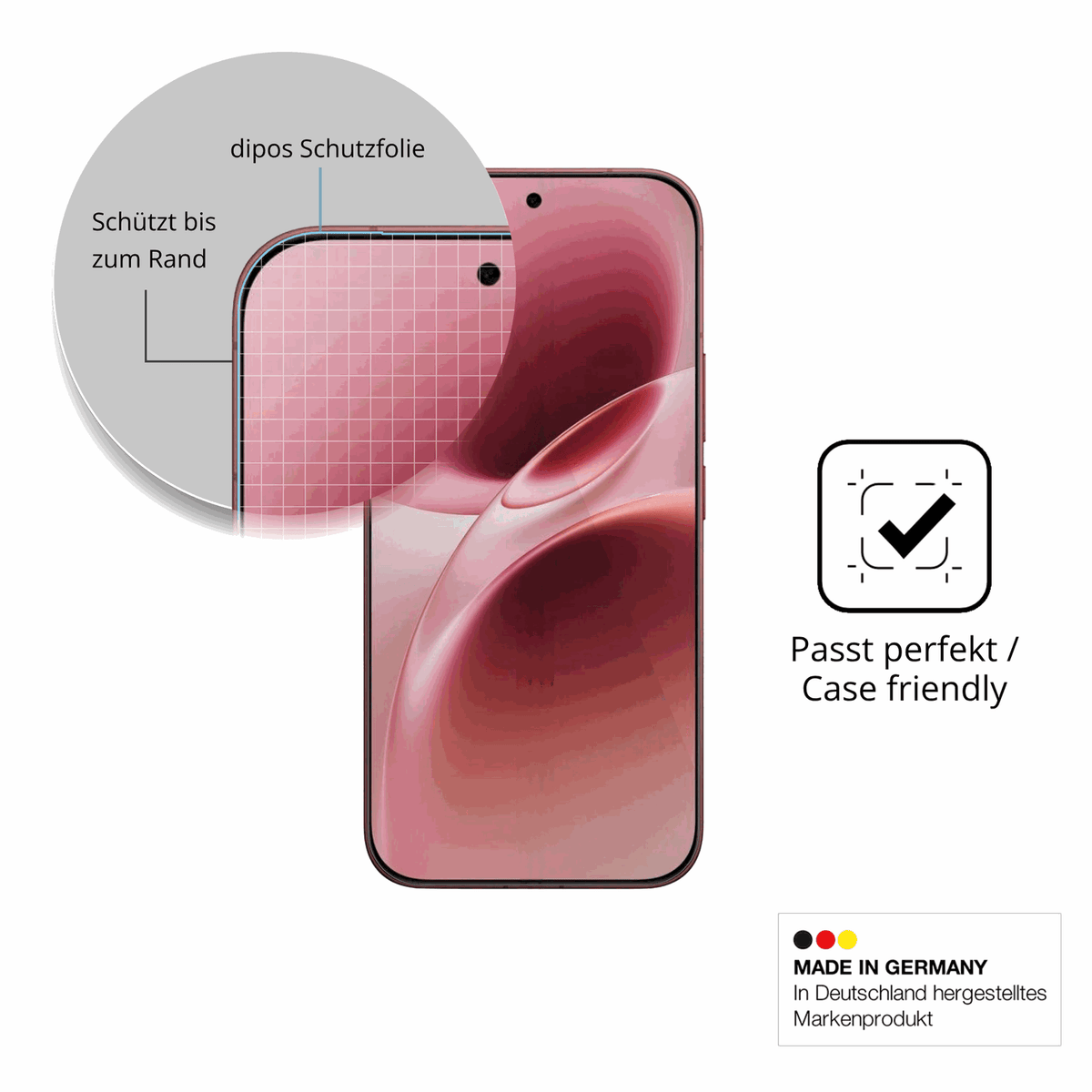 Besonders flexibler Displayschutz mit Anti-Shock-Schicht im Materialmix