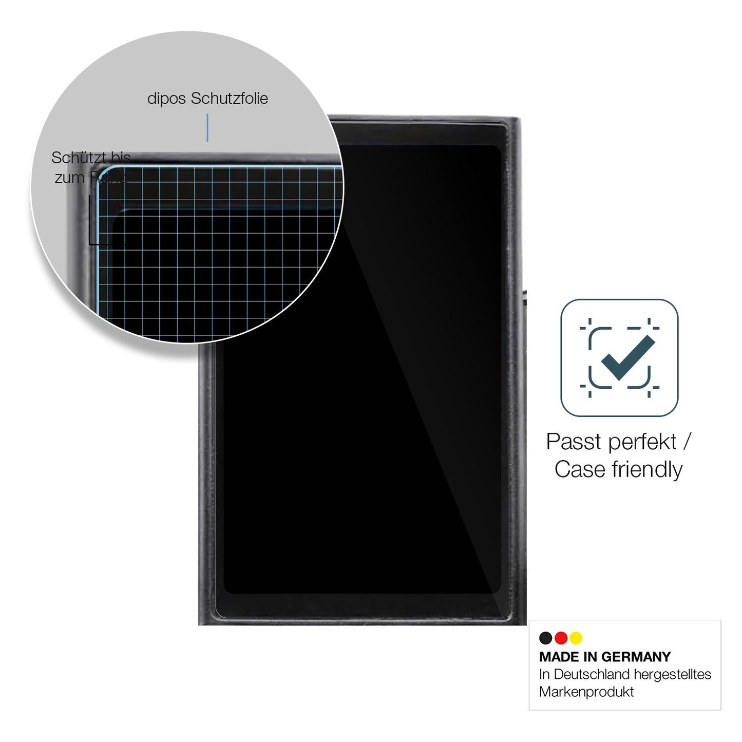 Besonders flexibler Displayschutz mit Anti-Shock-Schicht im Materialmix