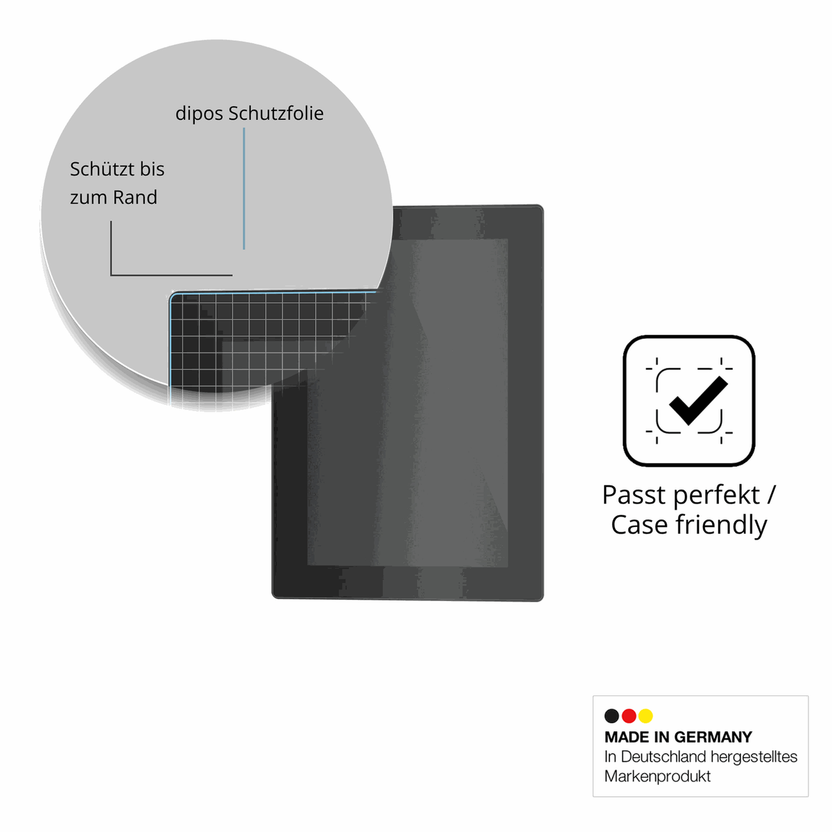 Besonders flexibler Displayschutz mit Anti-Shock-Schicht im Materialmix