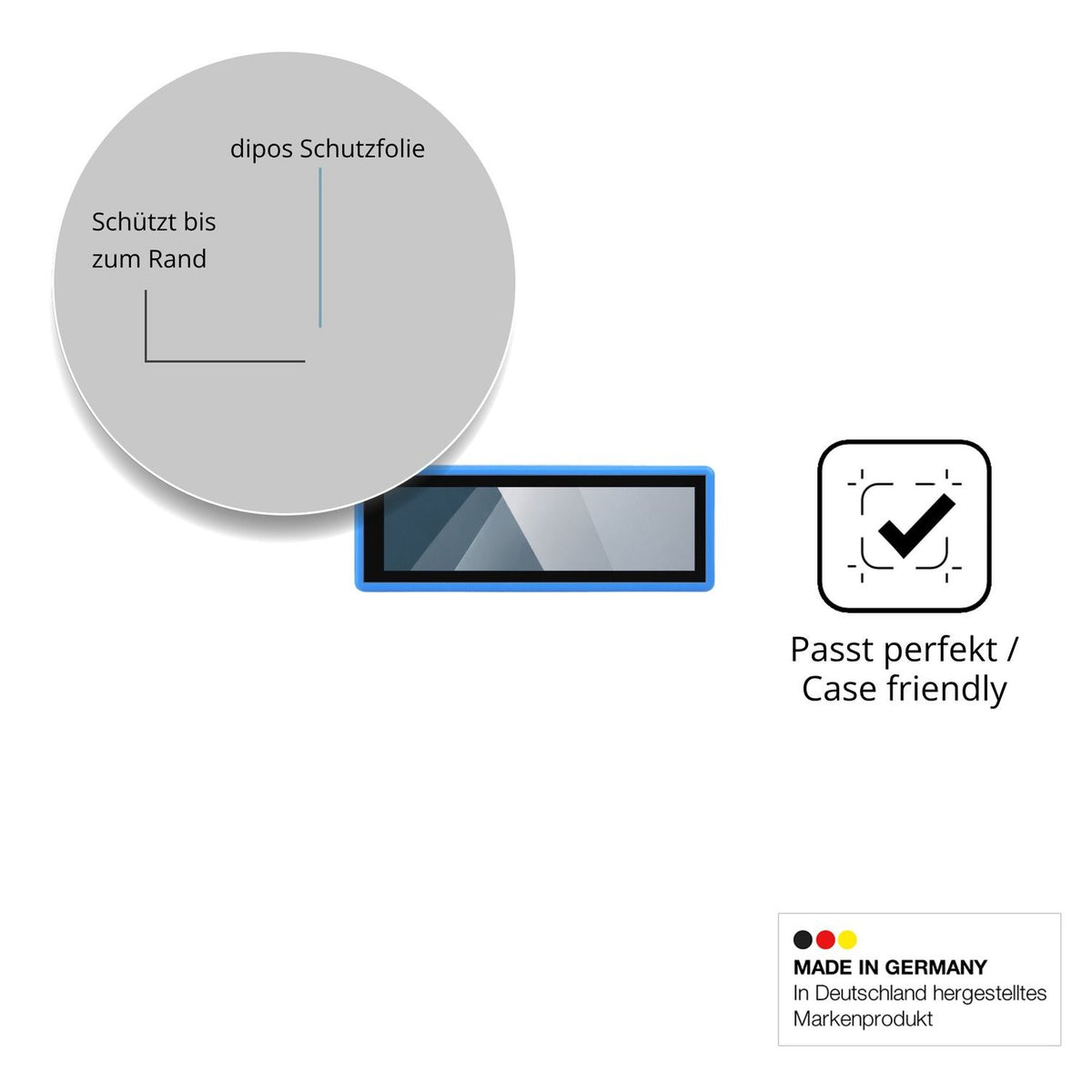 Besonders flexibler Displayschutz mit Anti-Shock-Schicht im Materialmix